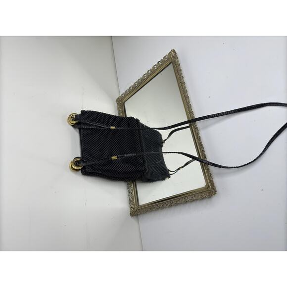 Vintage Bags by Marla Black Beaded Evening Bag and Gold Metal - Picture 3 of 10